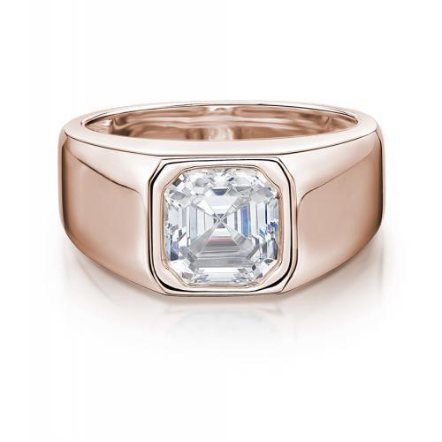 Dress ring with 4.12 carats* of diamond simulants in 10 carat rose gold