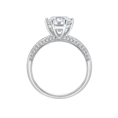Round Brilliant shouldered engagement ring with 2.24 carats* of diamond simulants in 14 carat white gold
