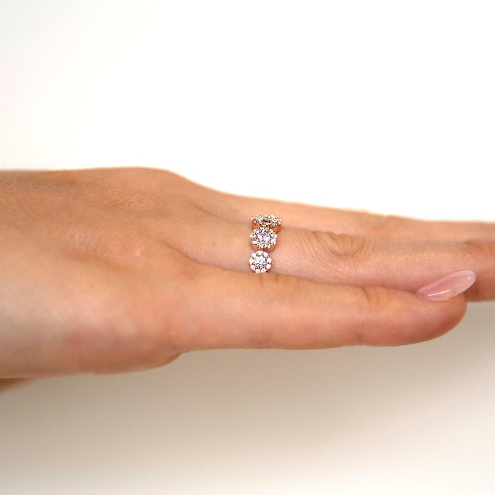 Celeste Dress ring with 0.89 carats* of diamond simulants in 10 carat rose gold