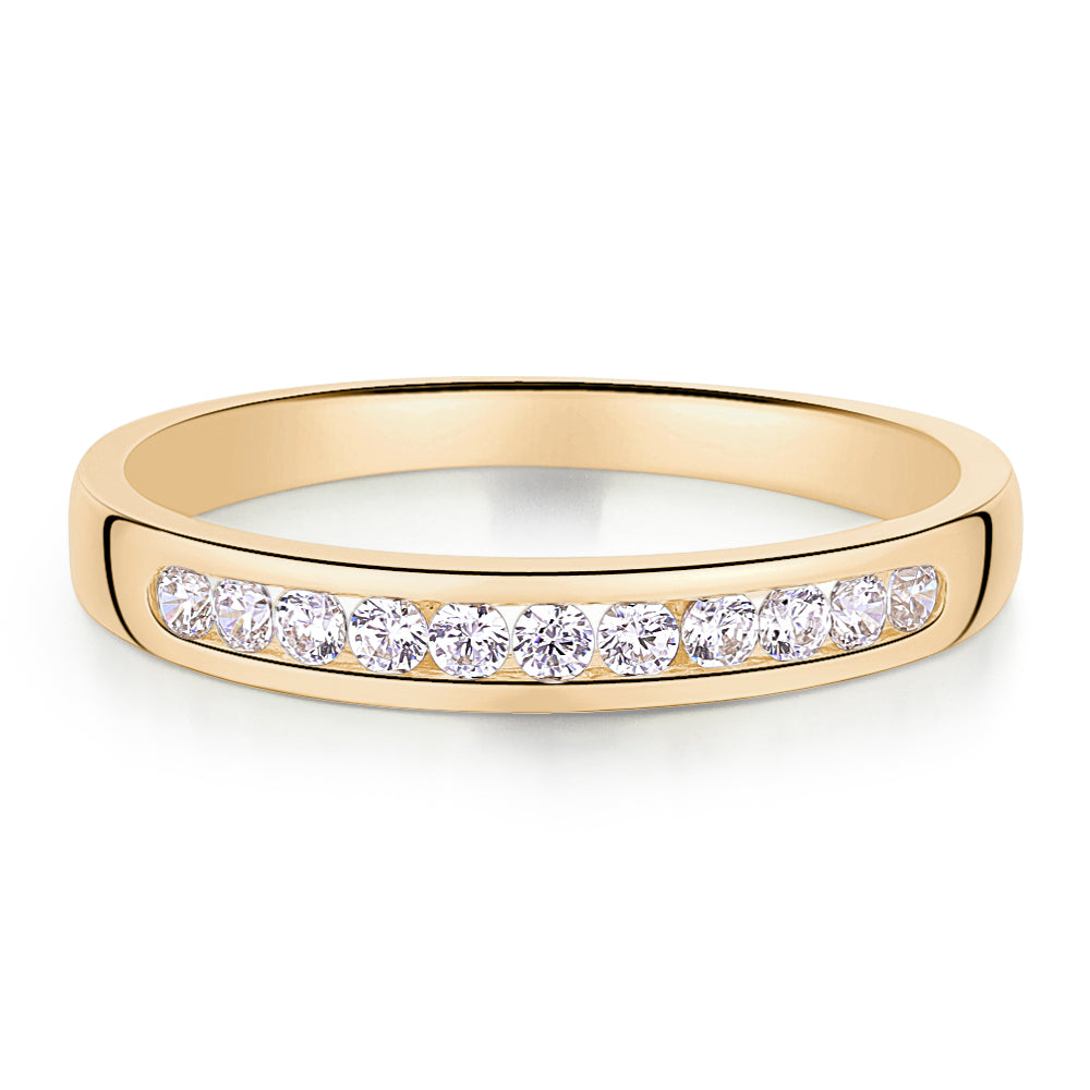 Wedding or eternity band in 14 carat yellow gold