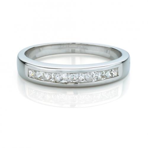 Princess Channel Set Band in White Gold