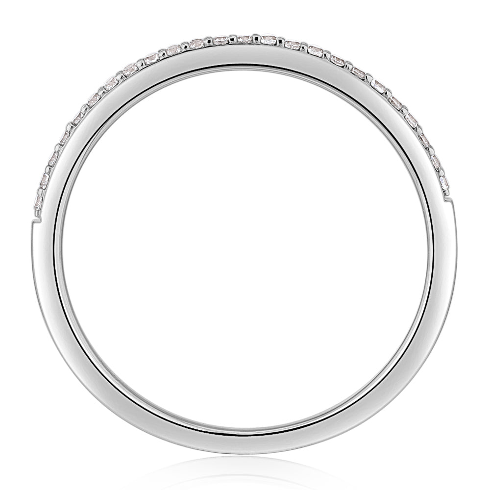 Round Brilliant wedding or eternity band in 10 carat white gold
