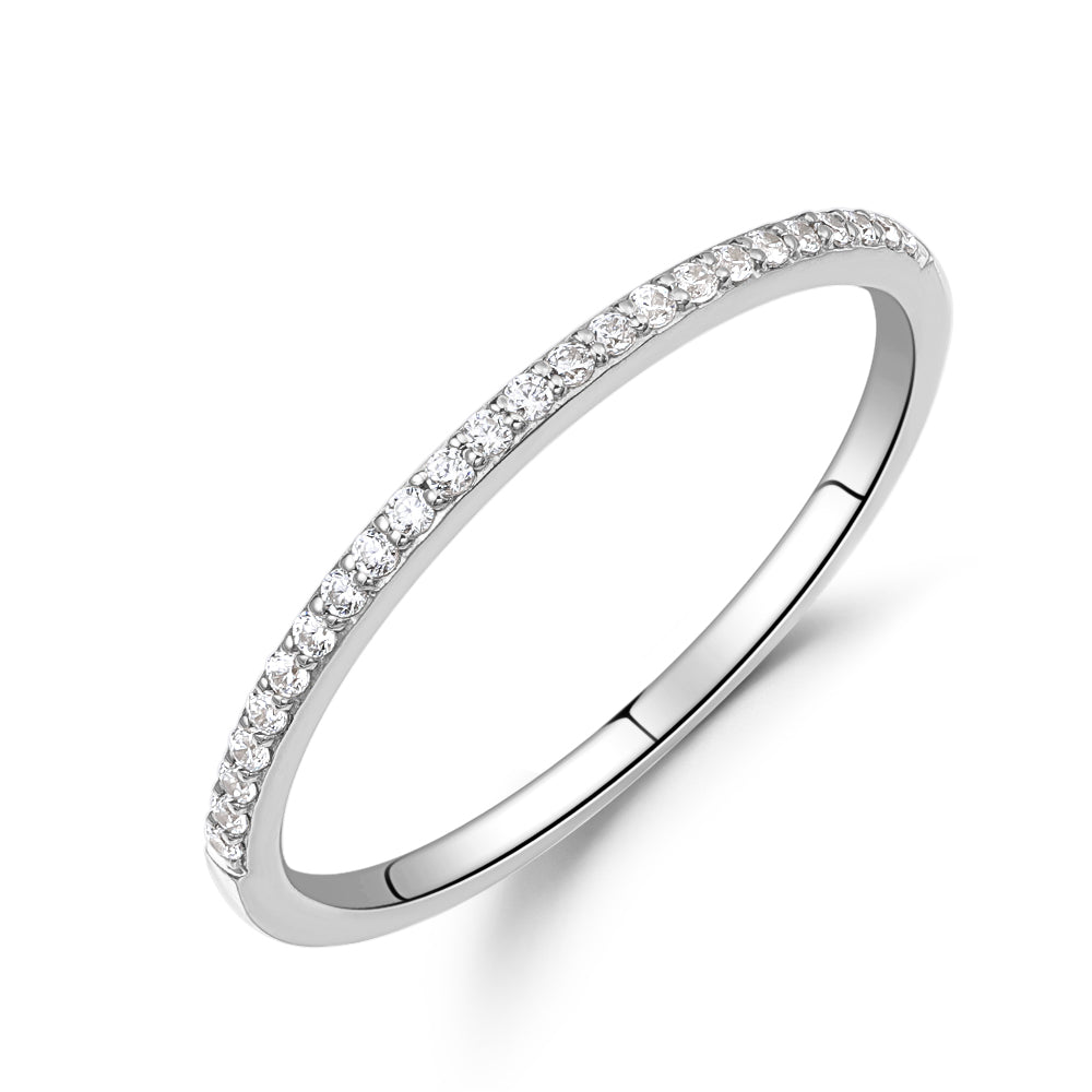 Round Brilliant wedding or eternity band in 10 carat white gold