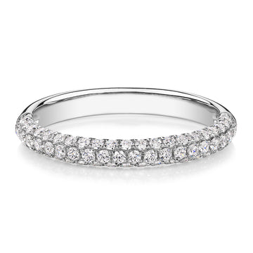 Wedding or eternity band with 0.43 carats* of diamond simulants in 10 carat white gold