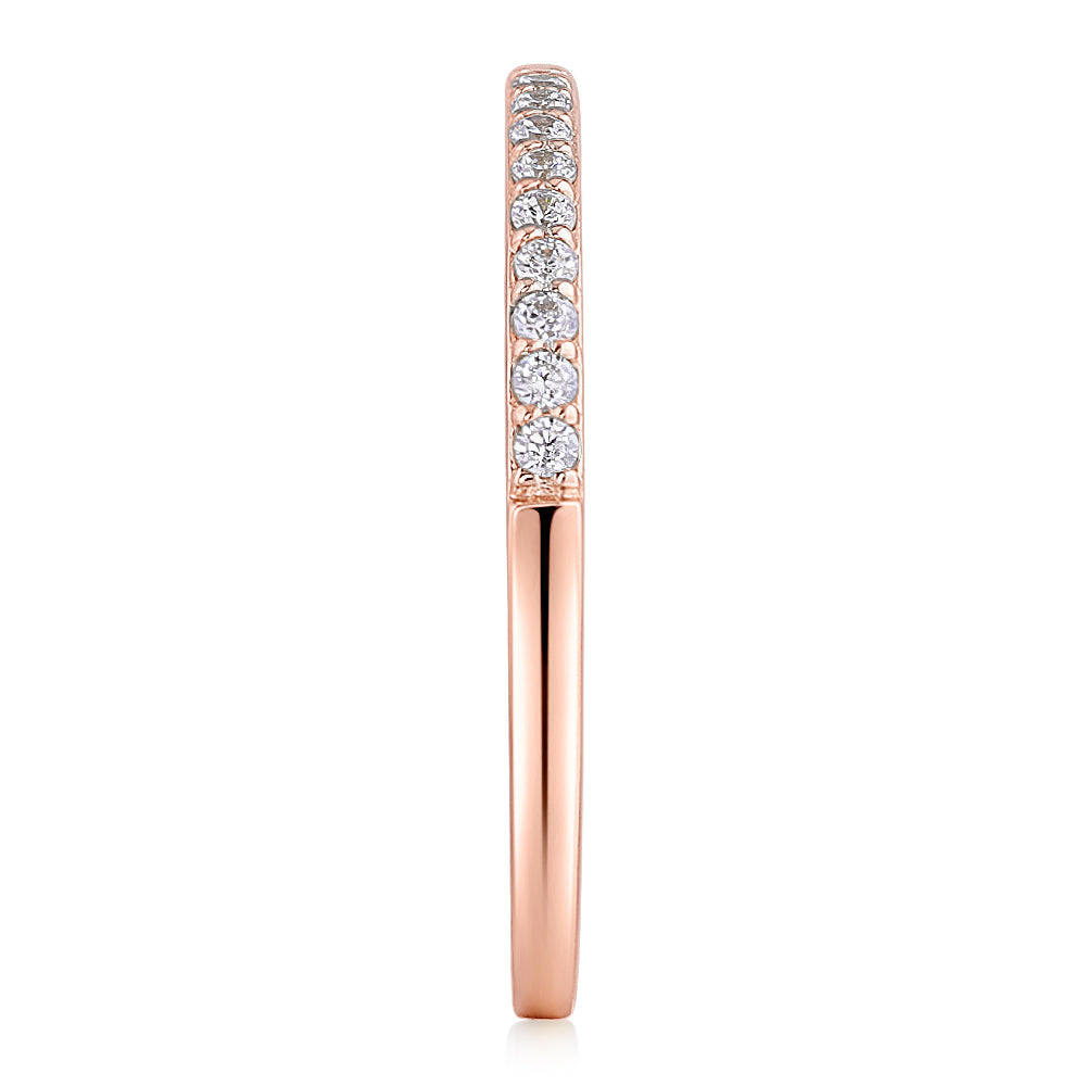 Wedding or eternity band in 14 carat rose gold