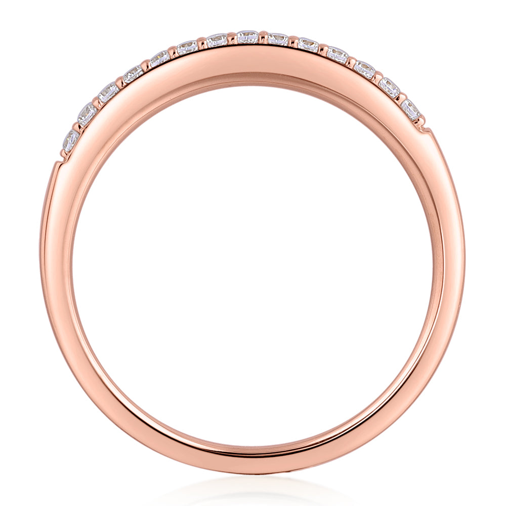 Wedding or eternity band in 14 carat rose gold