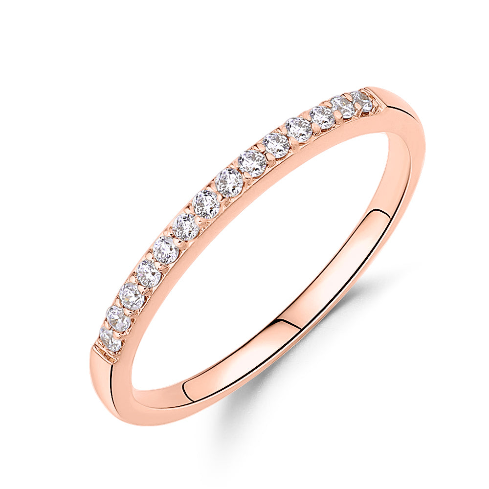 Wedding or eternity band in 14 carat rose gold