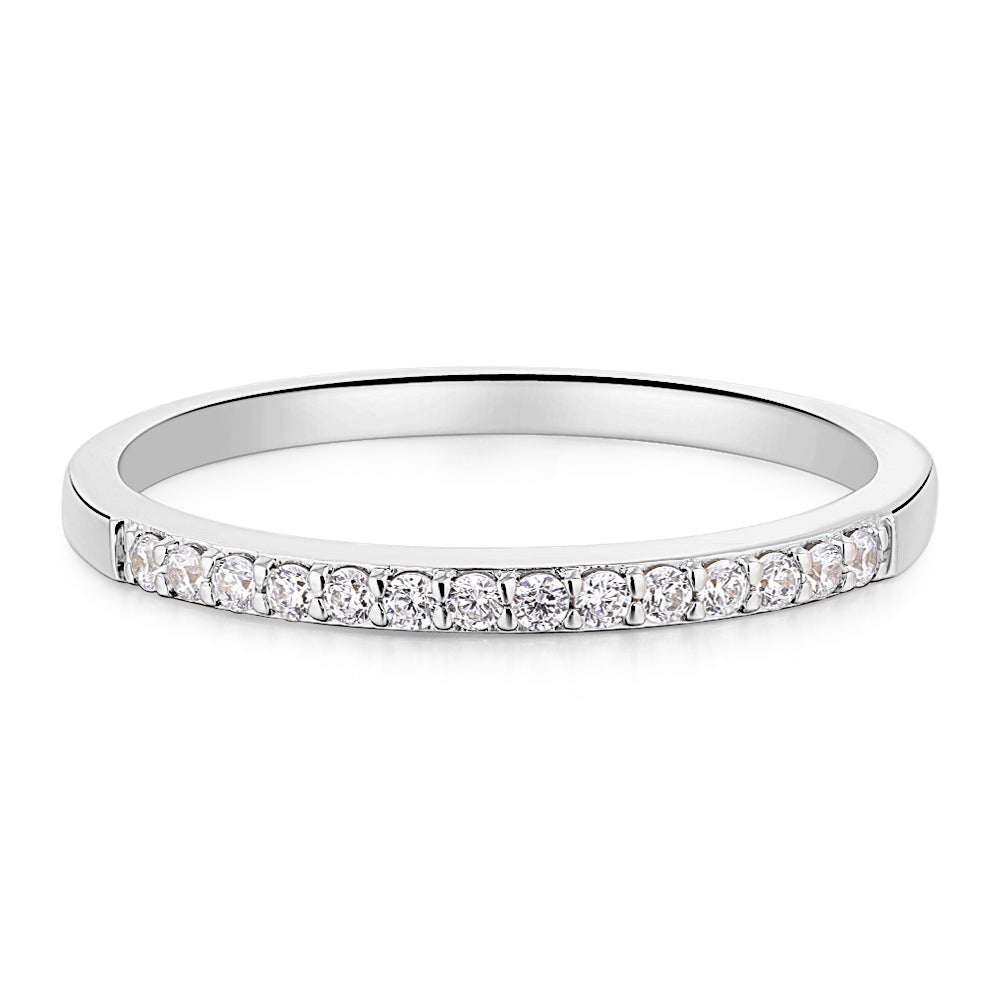 Wedding or eternity band in 14 carat white gold