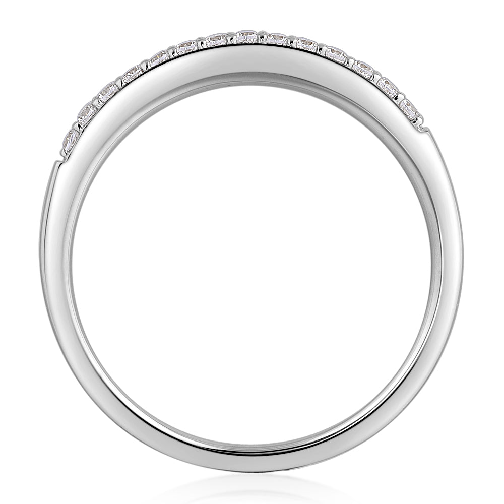 Wedding or eternity band in 14 carat white gold