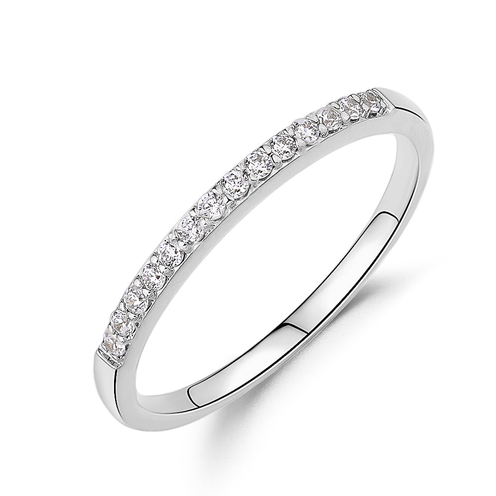 Wedding or eternity band in 14 carat white gold