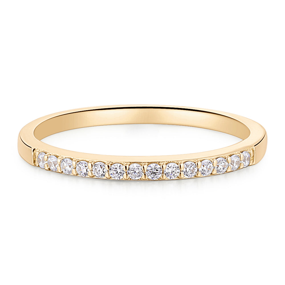 Wedding or eternity band in 14 carat yellow gold