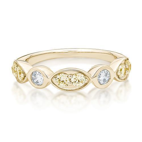 Bezel Dress Ring - Yellow Diamond Simulant in 10ct Yellow Gold