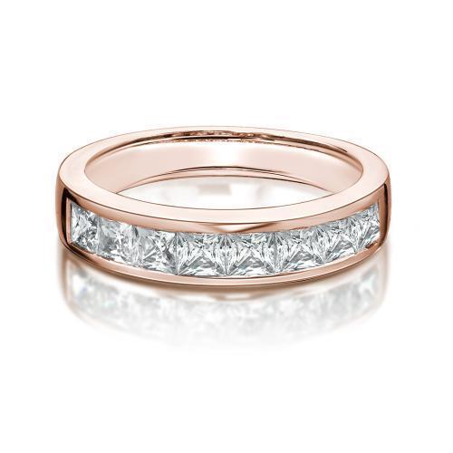 Wedding or eternity band with 1.44 carats* of diamond simulants in 14 carat rose gold