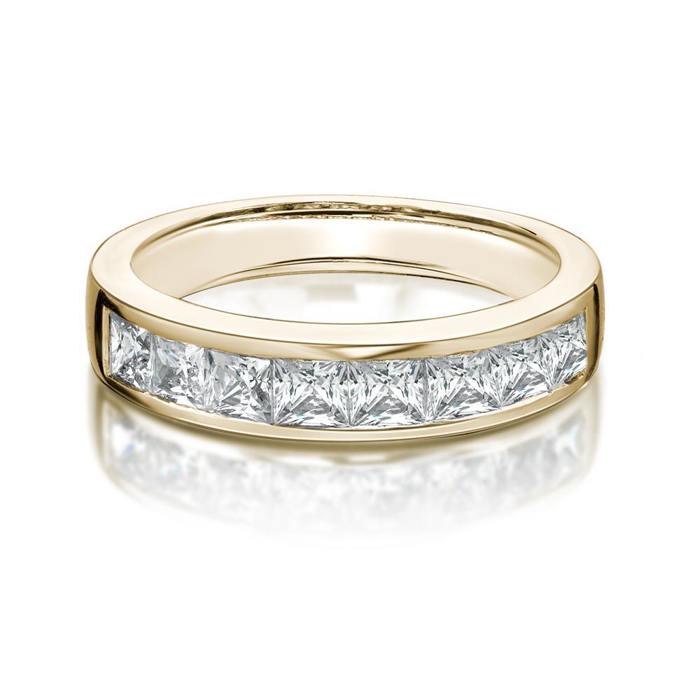 Wedding or eternity band with 1.44 carats* of diamond simulants in 14 carat yellow gold