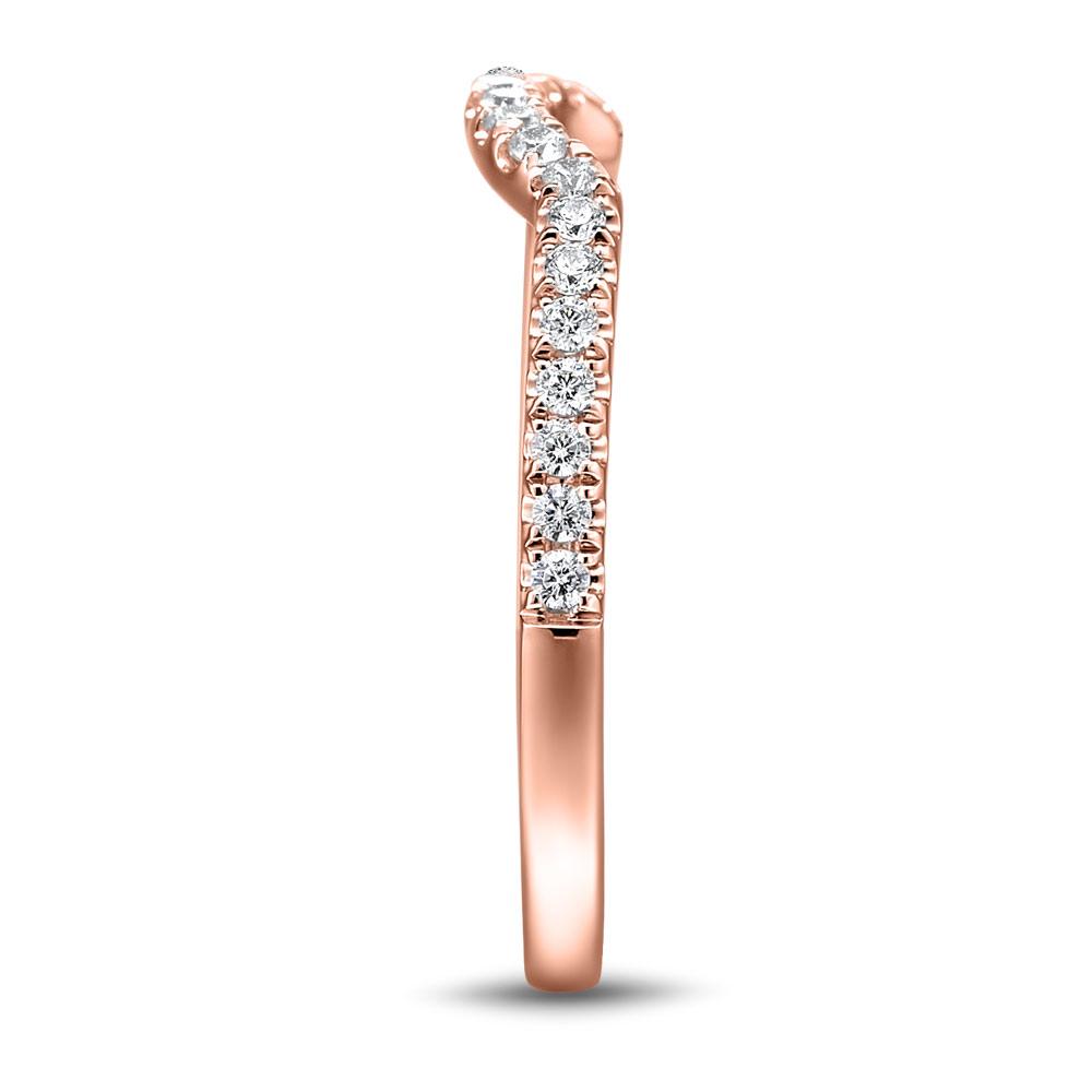 Curved wedding or eternity band in 10 carat rose gold