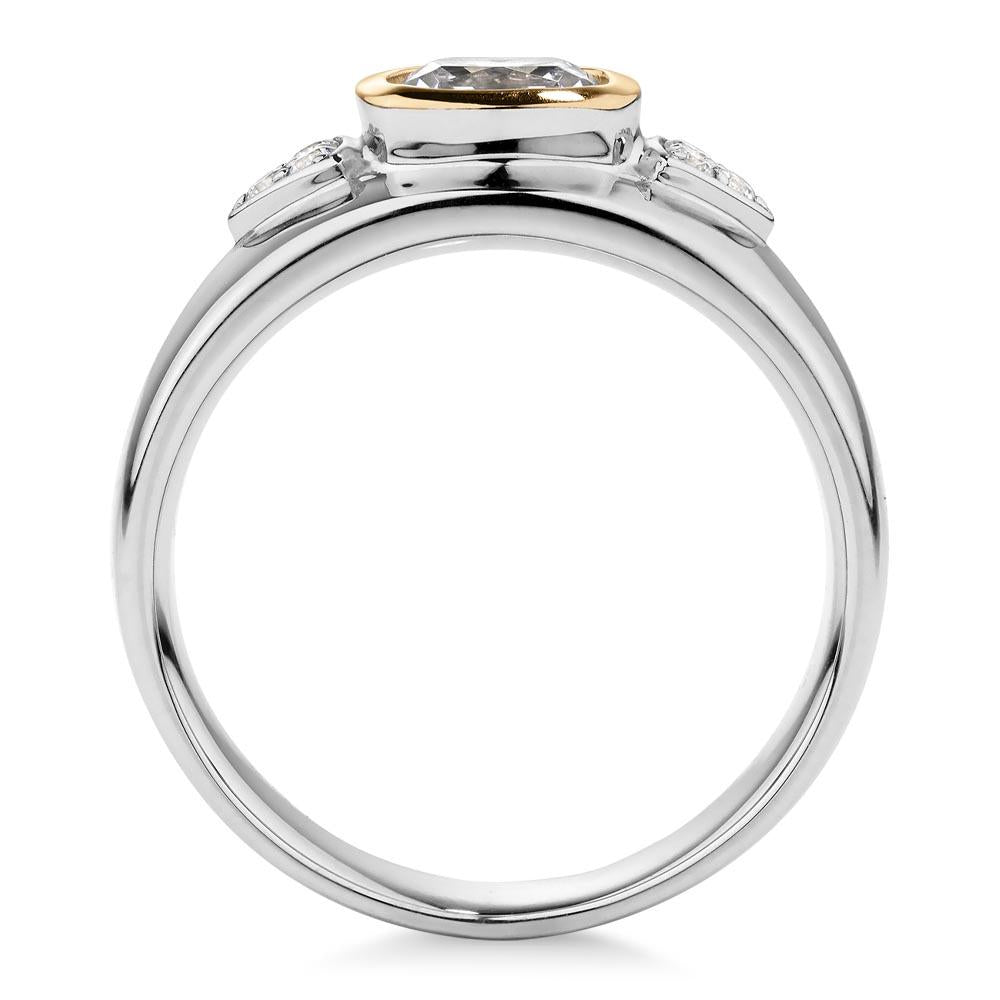 Synergy dress ring with 0.93 carats* of diamond simulants in 10 carat yellow gold and sterling silver