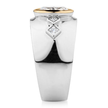 Synergy dress ring with 1.36 carats* of diamond simulants in 10 carat yellow gold and sterling silver secondary view