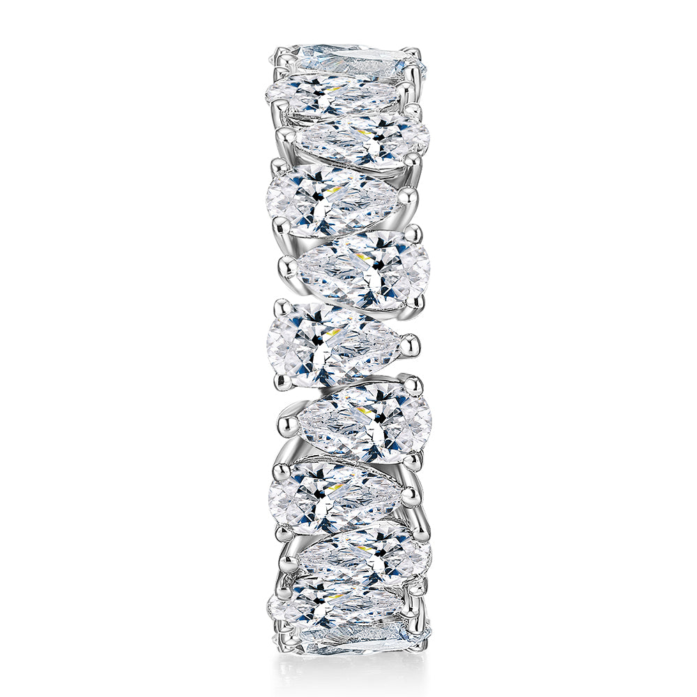 All-rounder eternity band with 6 carats* of diamond simulants in 10 carat white gold