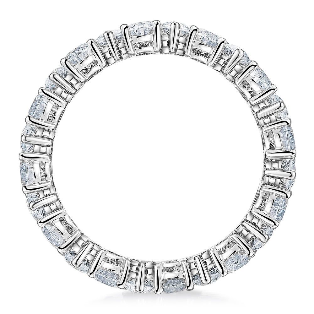 All-rounder eternity band with 6 carats* of diamond simulants in 10 carat white gold
