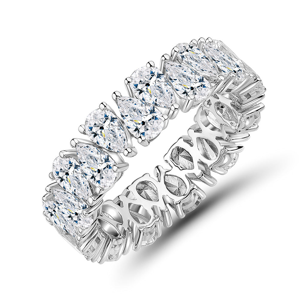 All-rounder eternity band with 6 carats* of diamond simulants in 10 carat white gold