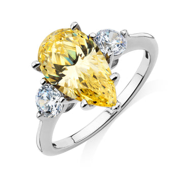 Dress ring with 4.19 carats* of diamond simulants in sterling silver secondary view