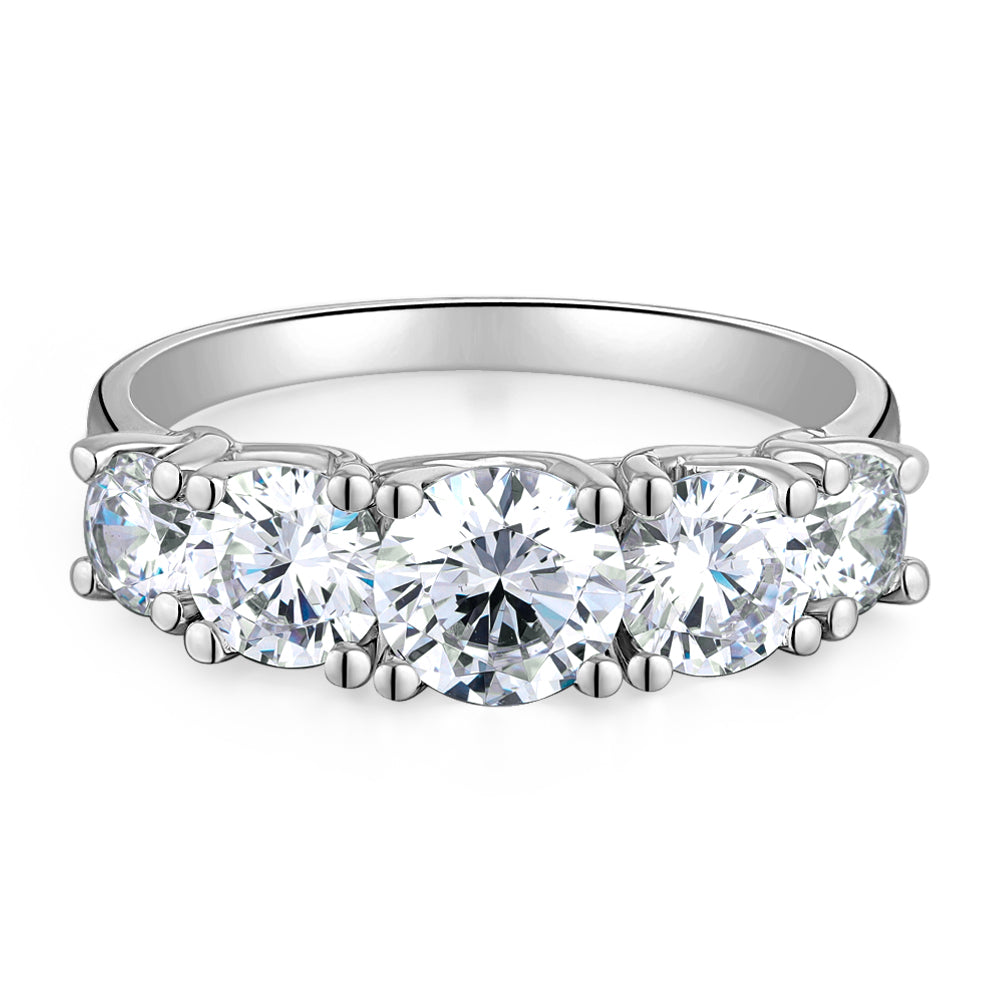 Dress ring with 2.26 carats* of diamond simulants in 10 carat white gold