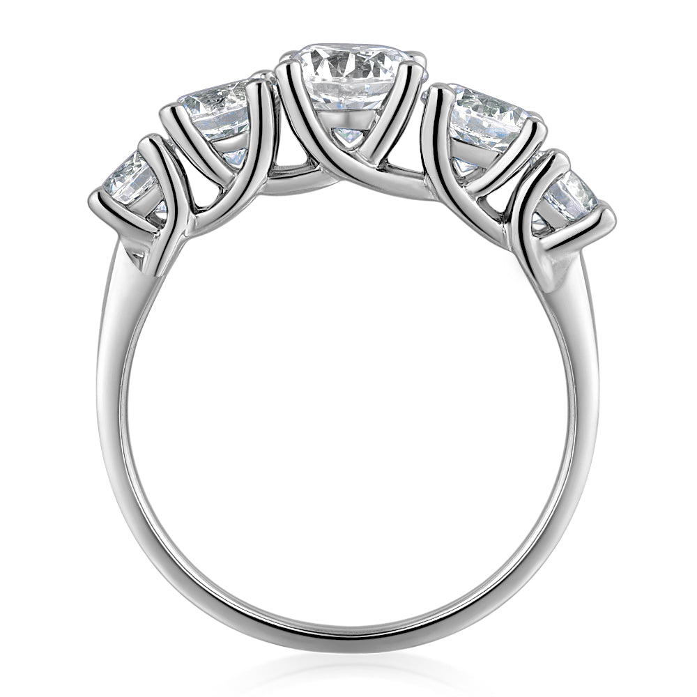 Dress ring with 2.26 carats* of diamond simulants in 10 carat white gold