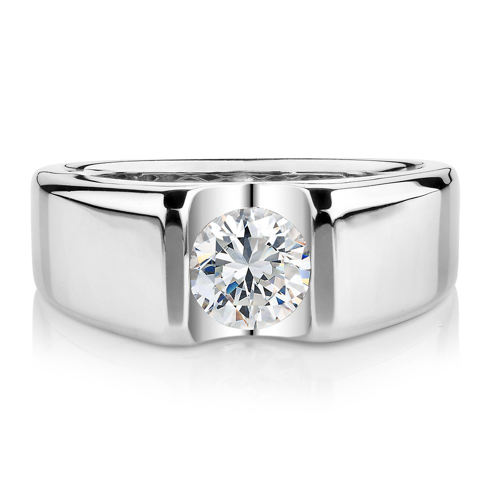 Dress ring with 1.03 carats* of diamond simulants in sterling silver