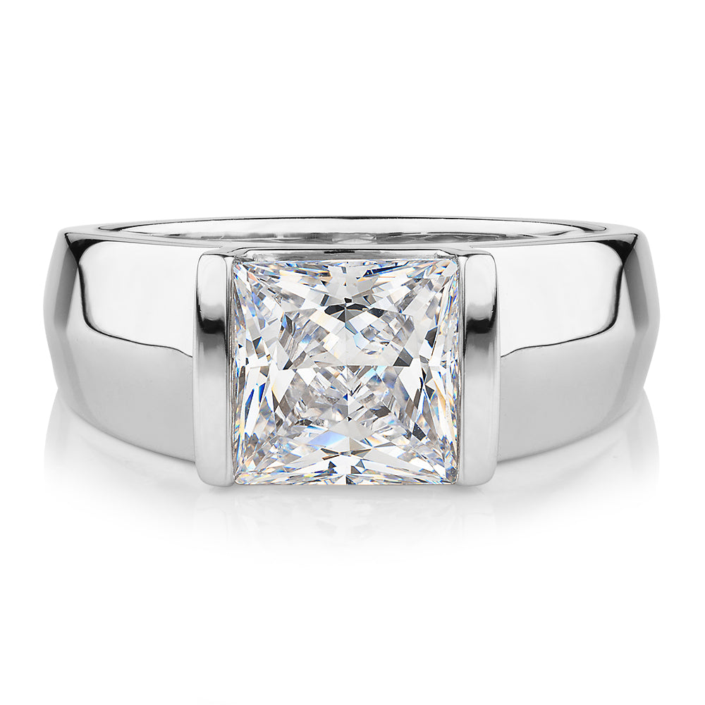 Dress ring with 3.67 carats* of diamond simulants in sterling silver