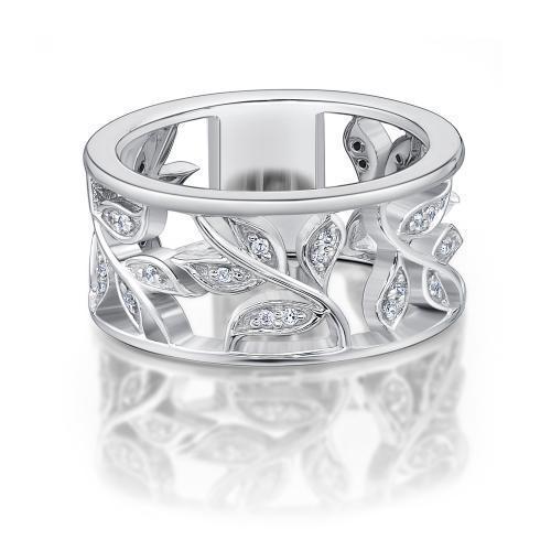 Floral Ring in White Gold