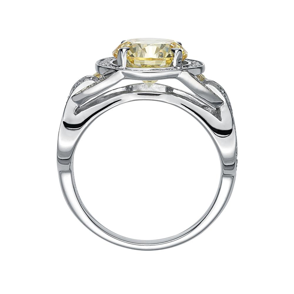 Synergy dress ring with 3.15 carats* of diamond simulants in 10 carat yellow gold and sterling silver