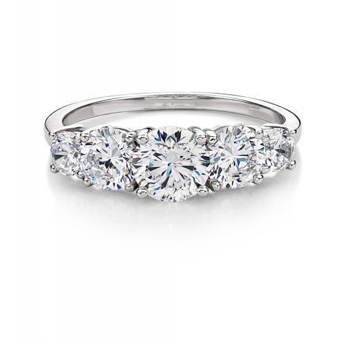 Dress ring with 2.1 carats* of diamond simulants in 10 carat white gold