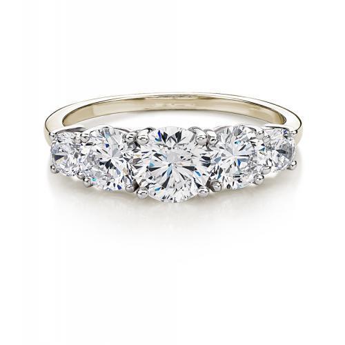 Dress ring with 2.1 carats* of diamond simulants in 10 carat yellow and white gold