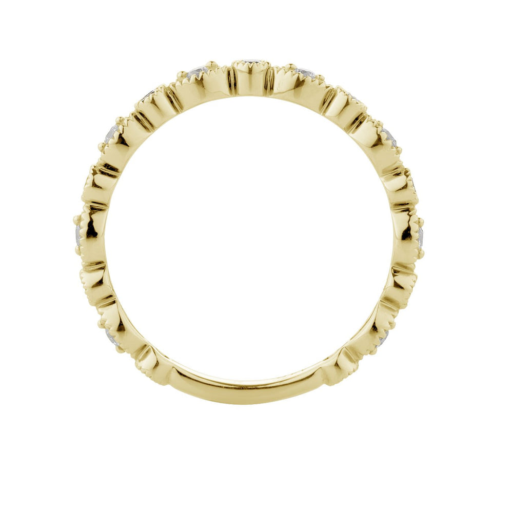 Wedding or eternity band with 0.25 carats* of diamond simulants in 10 carat yellow gold