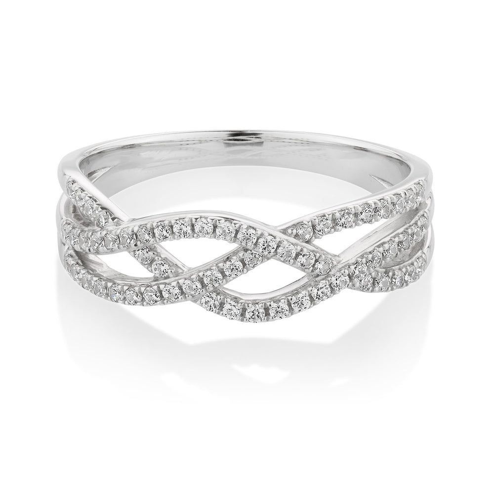 Entwined Celebration Band in 10ct White Gold