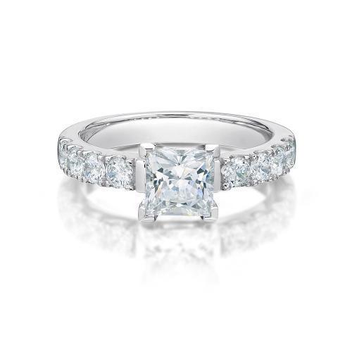 Princess Cut Engagement Ring in 14ct White Gold