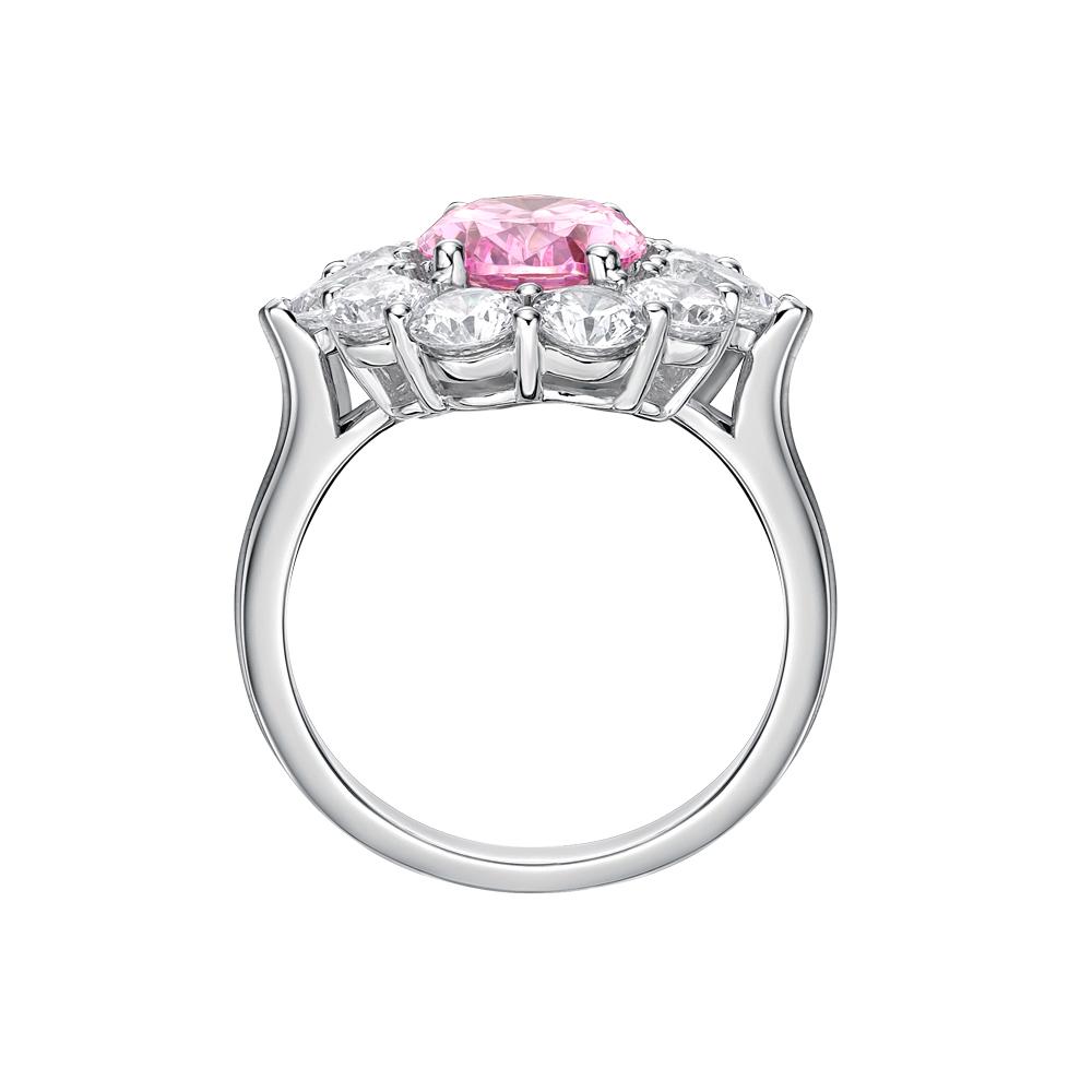 Dress ring with 5.24 carats* of diamond simulants in 10 carat white gold